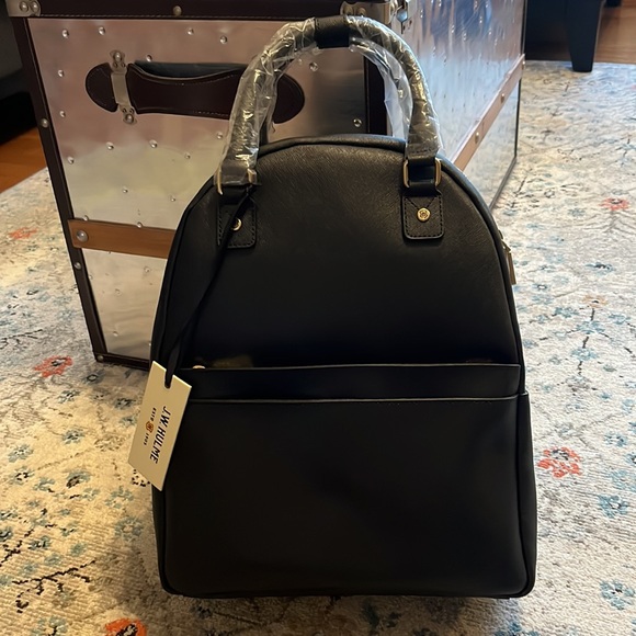 NWT JW Hulme Emma Convertible Black Leather Backpack - Picture 5 of 16